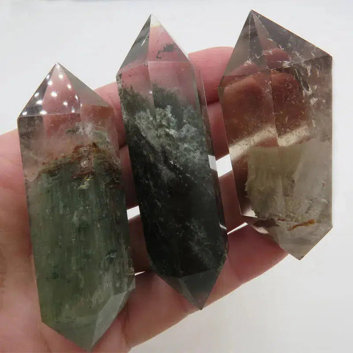 3pcs Phantom Quartz Double Points