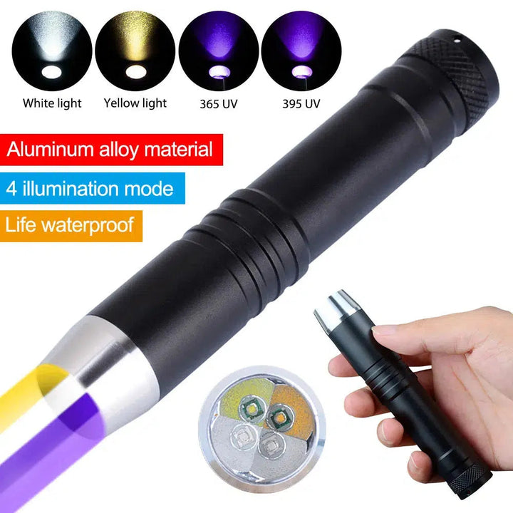 4 Light Source Gemstone Identification UV Flashlight Rechargeable