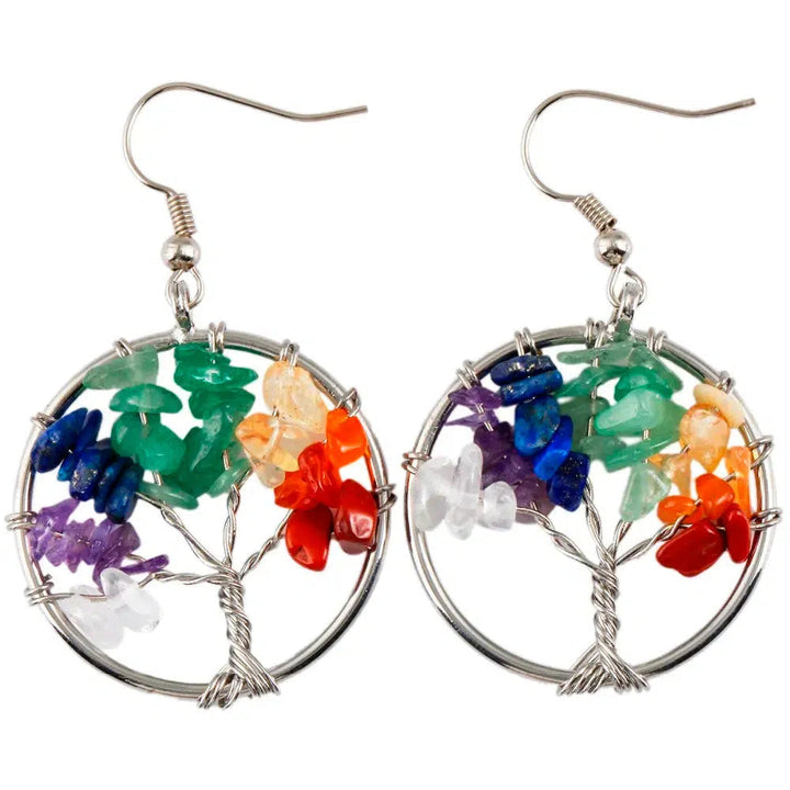 7 Chakra Crystal Hook Earrings