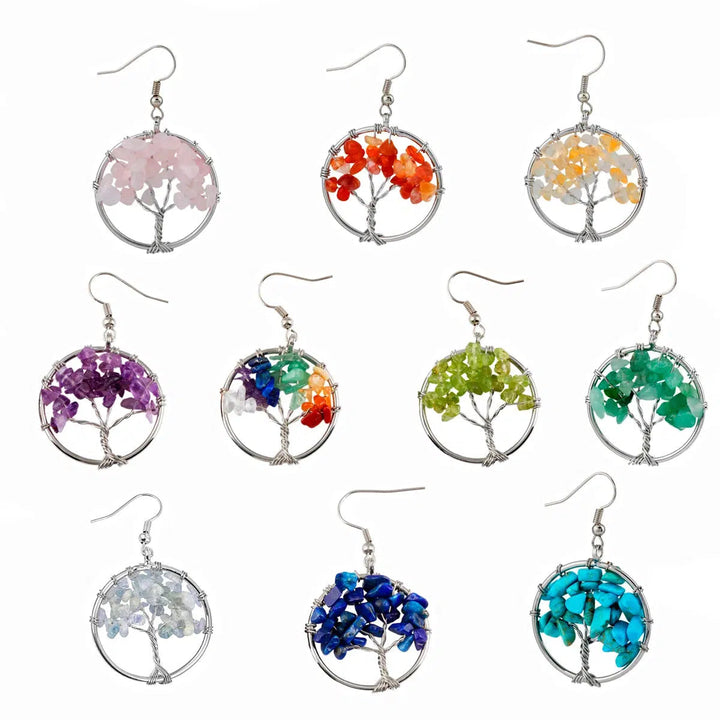 7 Chakra Crystal Hook Earrings