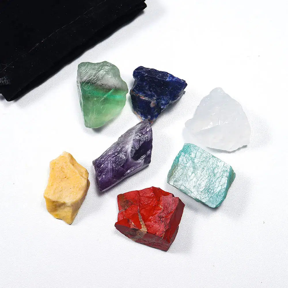 7 Chakra Natural Raw Stones Crystal Set