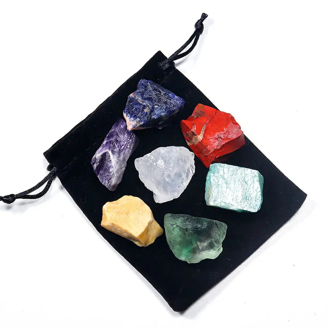 7 Chakra Natural Raw Stones Crystal Set