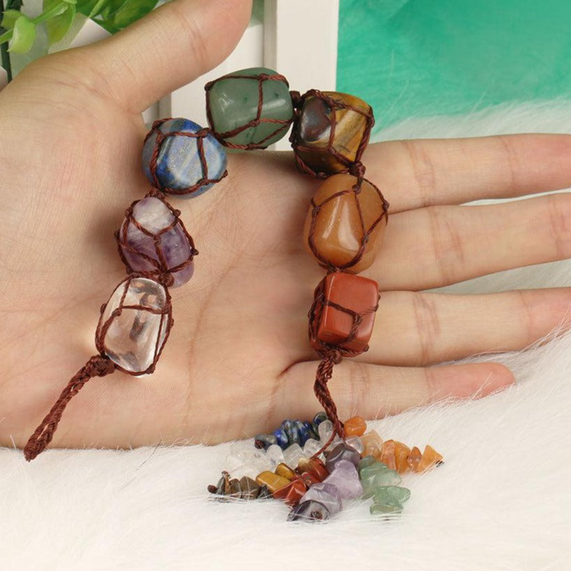 7 Chakra Tumbled Gemstone Hanging Decoration