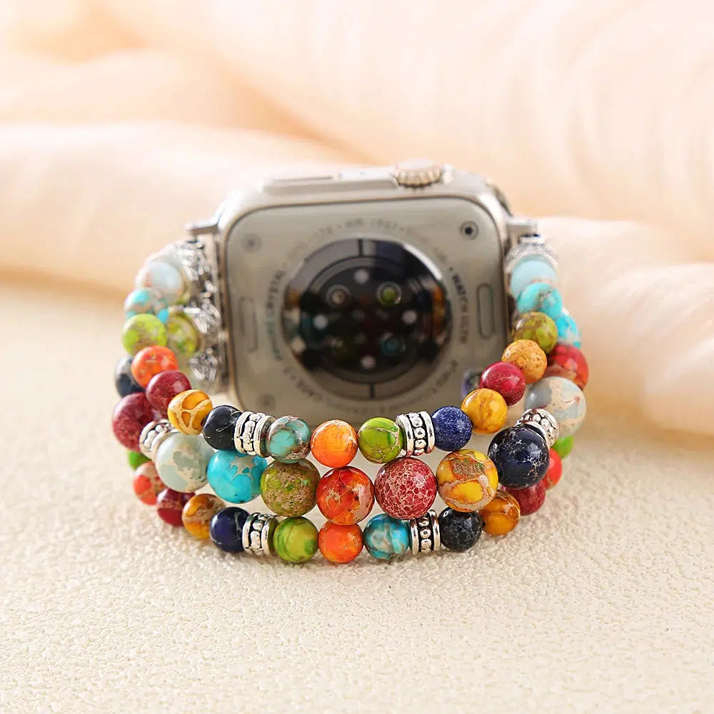 7 Chakras Jasper Crystal Stretchy Smartwatch Band