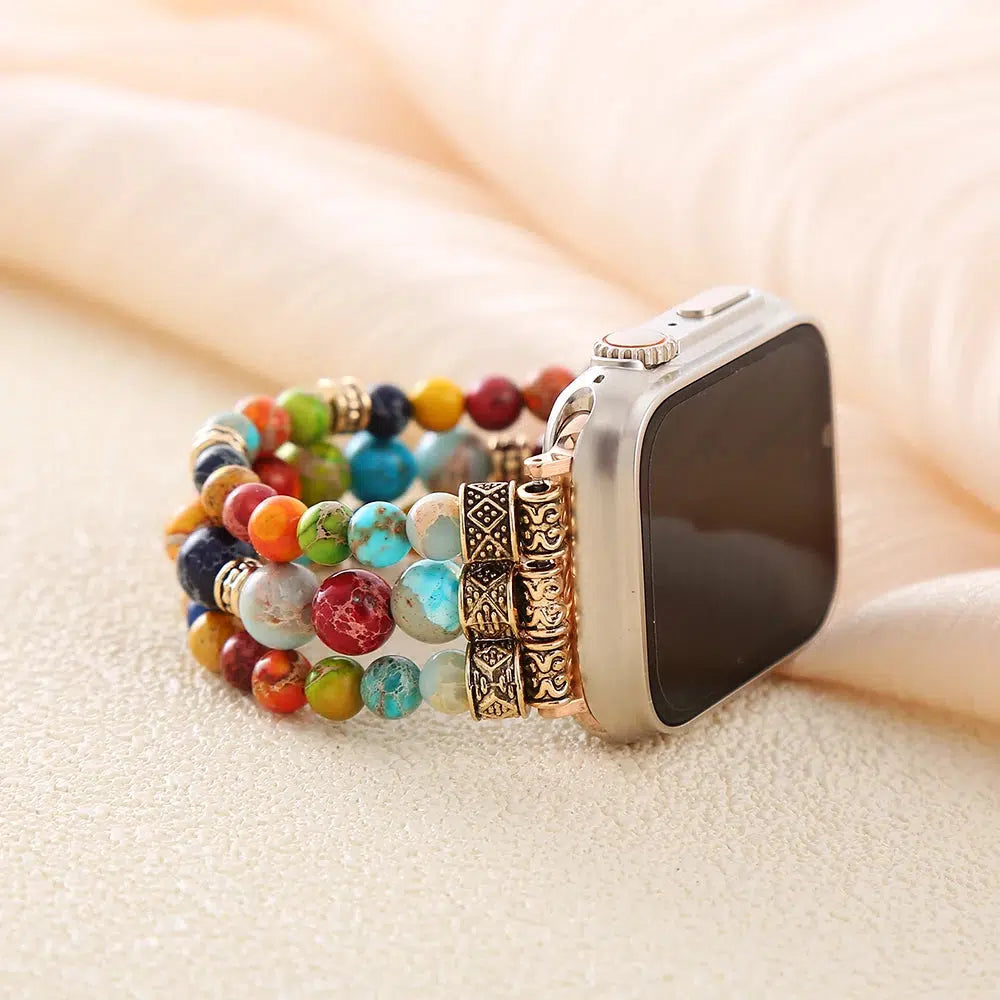 7 Chakras Jasper Crystal Stretchy Smartwatch Band