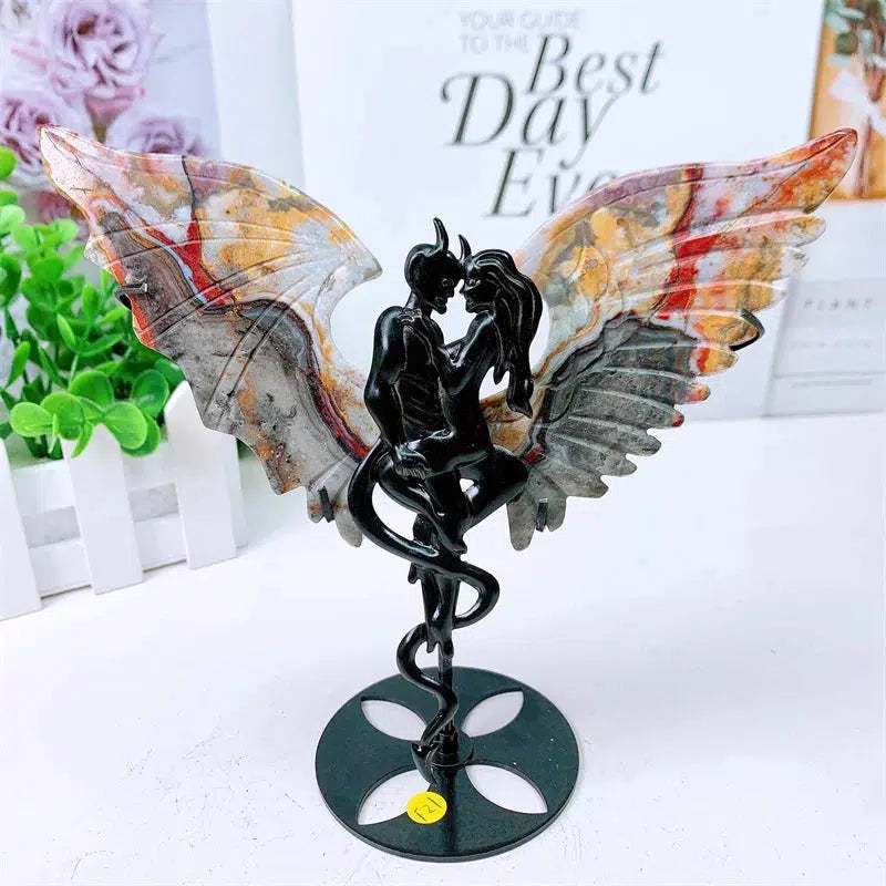 Agate Crystal “Angel vs Devil” Wings