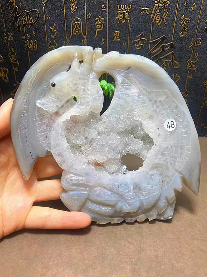 Agate Flying Dragon Carving