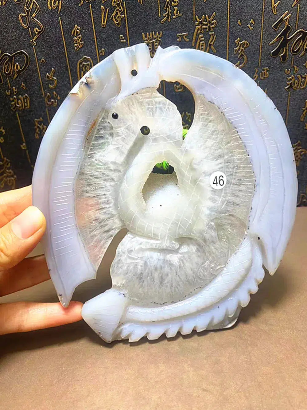 Agate Flying Dragon Carving