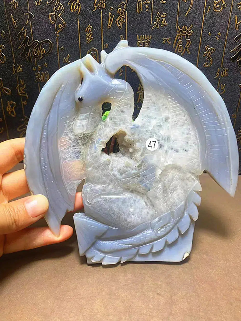 Agate Flying Dragon Carving