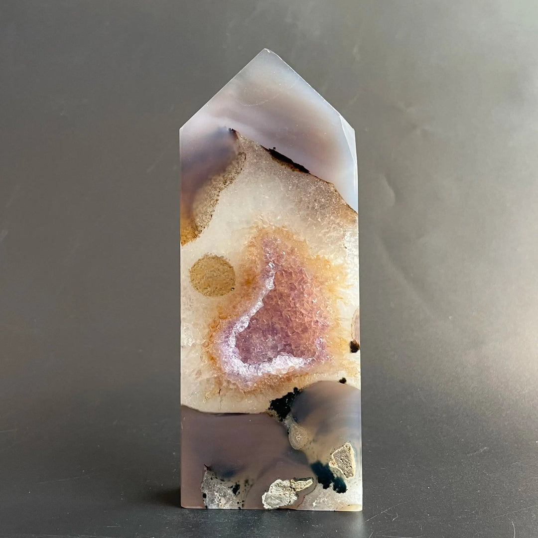 Agate Geode Druzy Crystal Tower