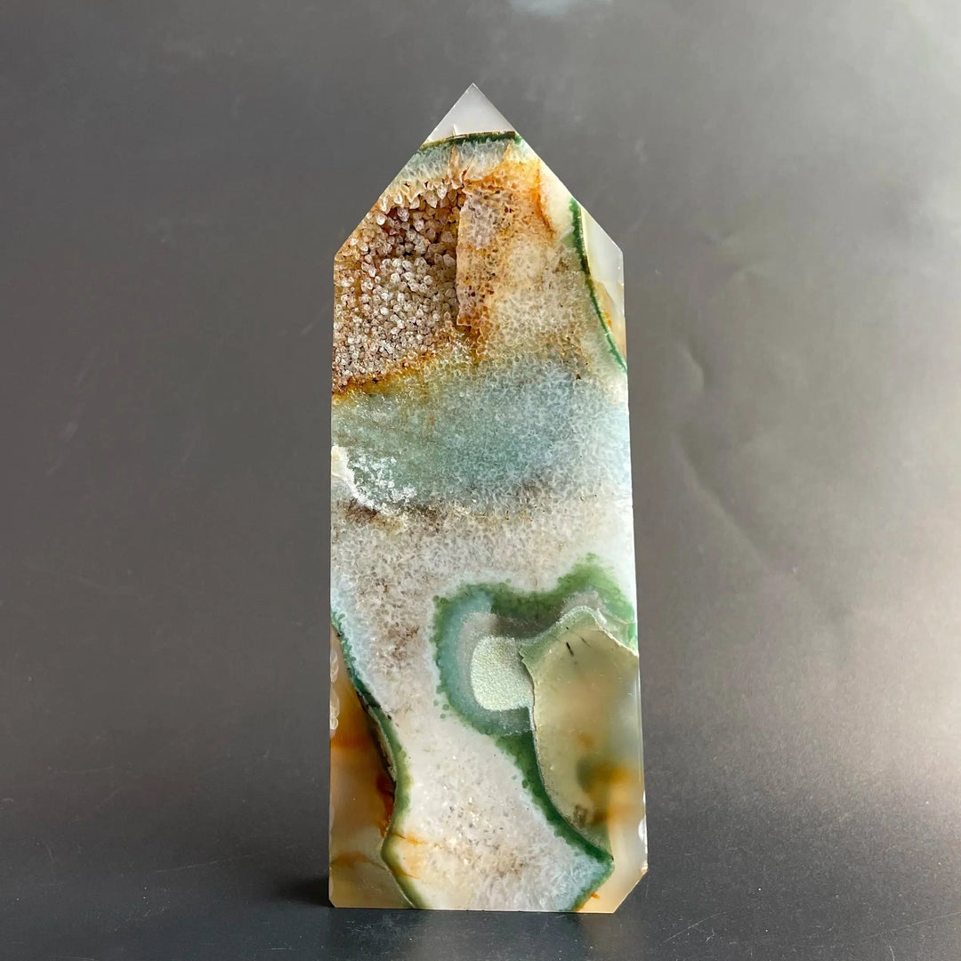 Agate Geode Druzy Crystal Tower