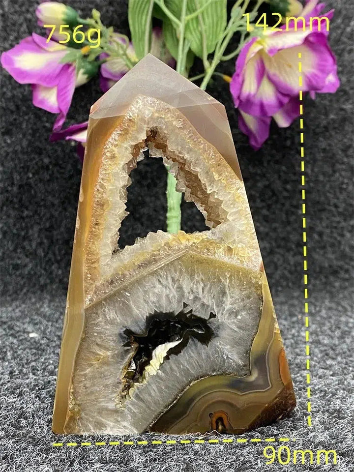 Agate Geode Obelisk