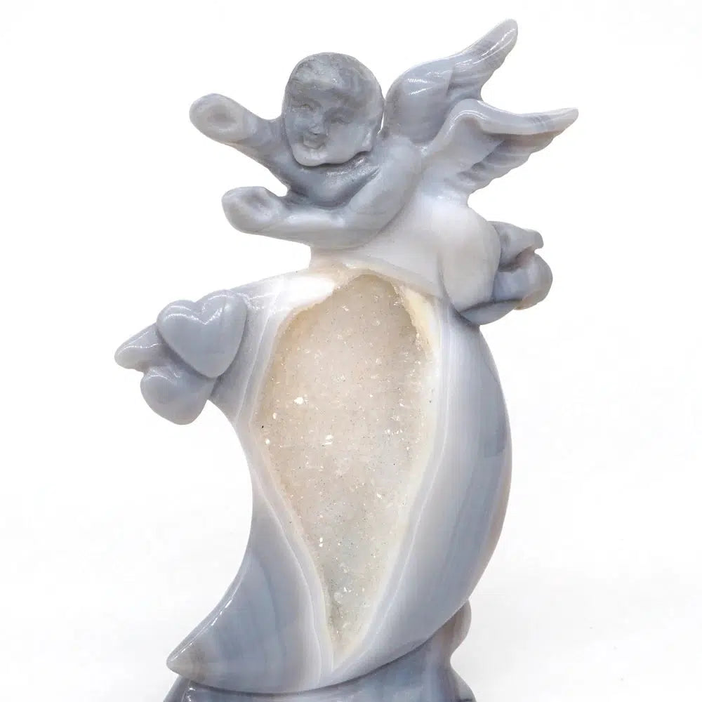 Agate Moon Angel Carving