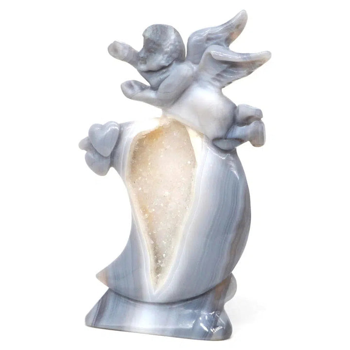 Agate Moon Angel Carving