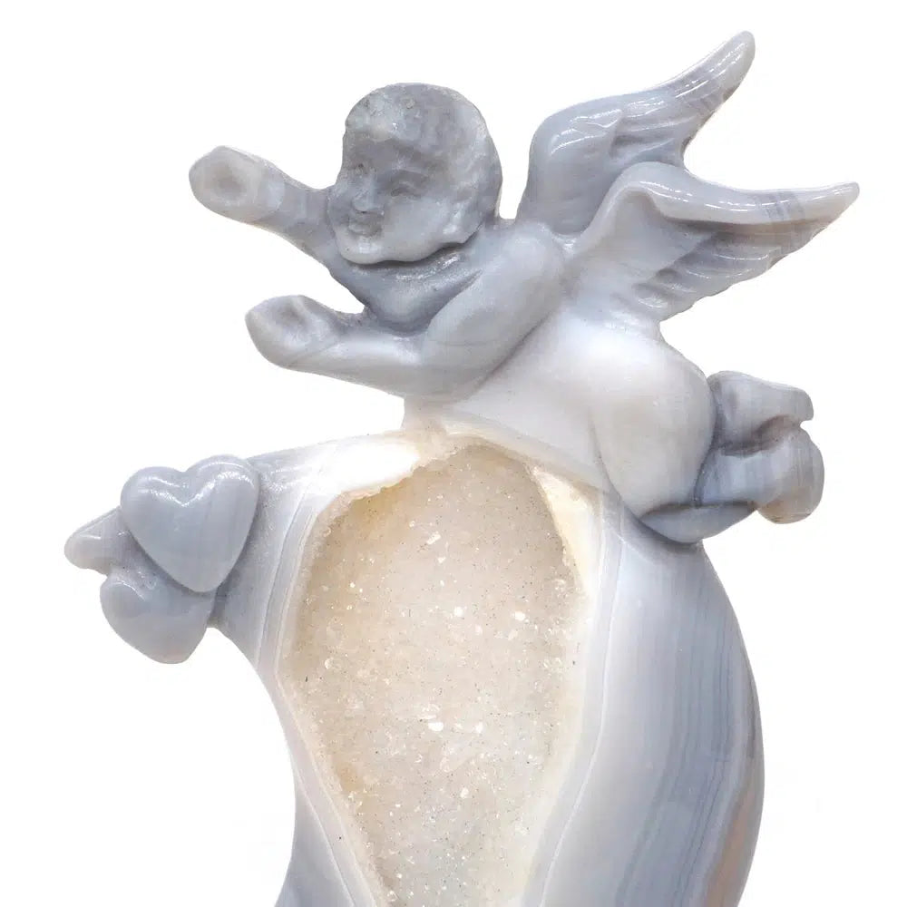 Agate Moon Angel Carving