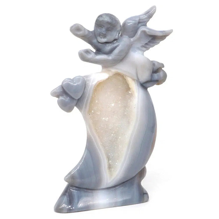 Agate Moon Angel Carving