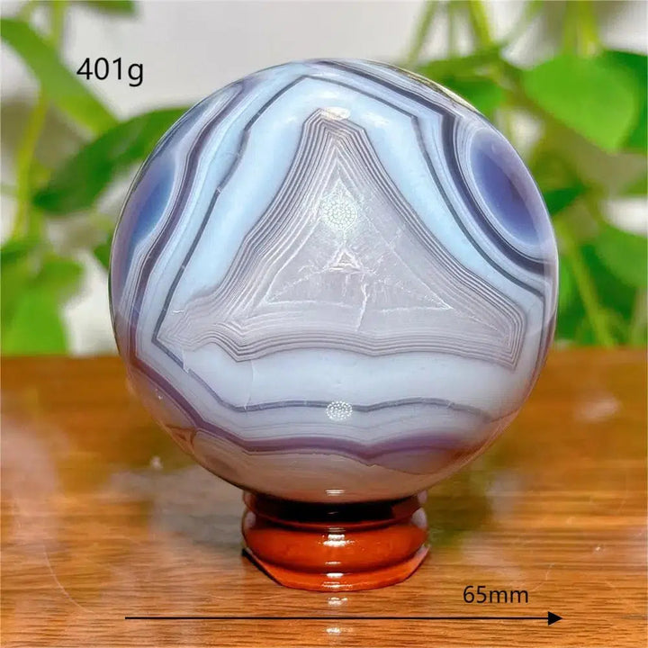 Agate Violet Line Sphere + Stand