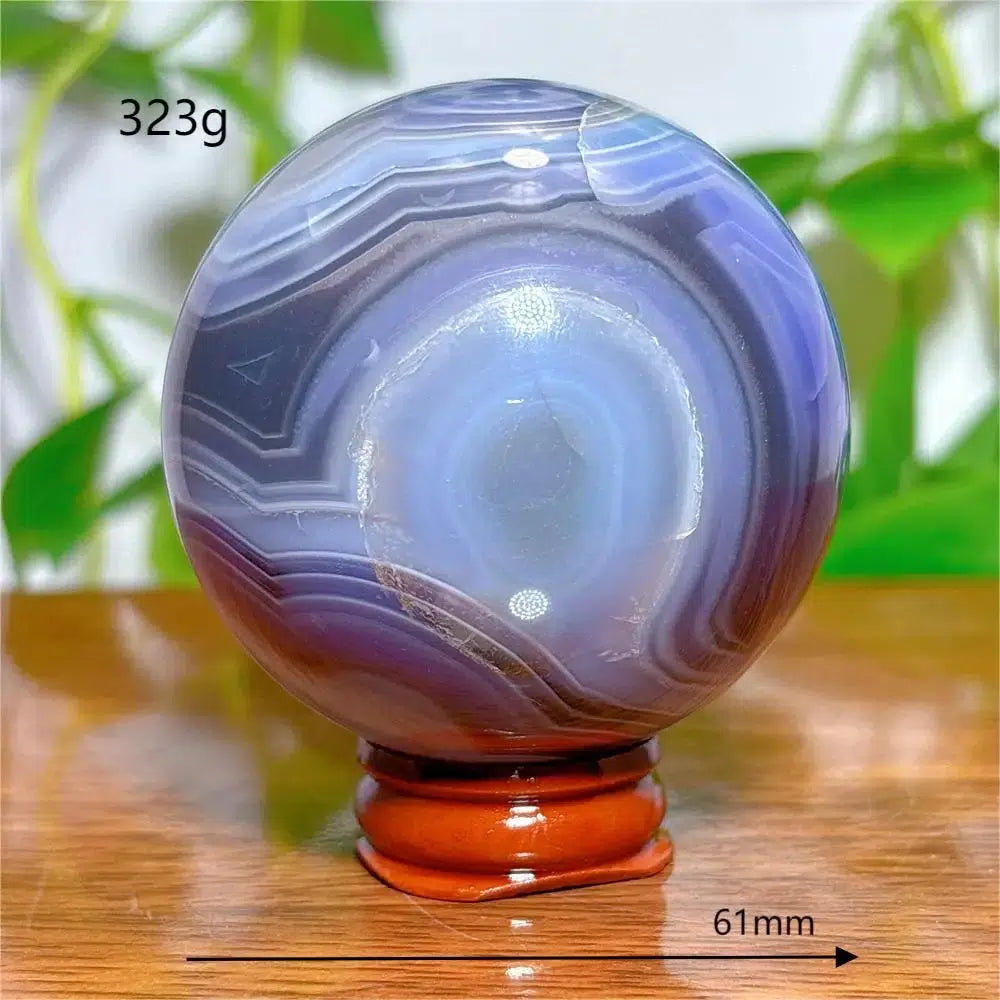 Agate Violet Line Sphere + Stand