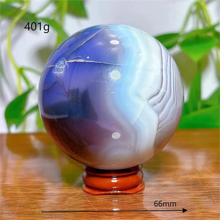 Agate Violet Line Sphere + Stand