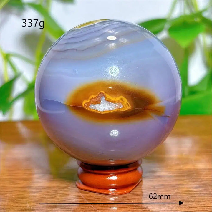 Agate Violet Line Sphere + Stand