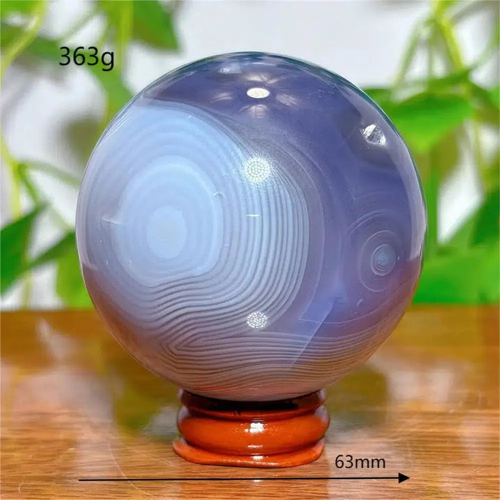 Agate Violet Line Sphere + Stand