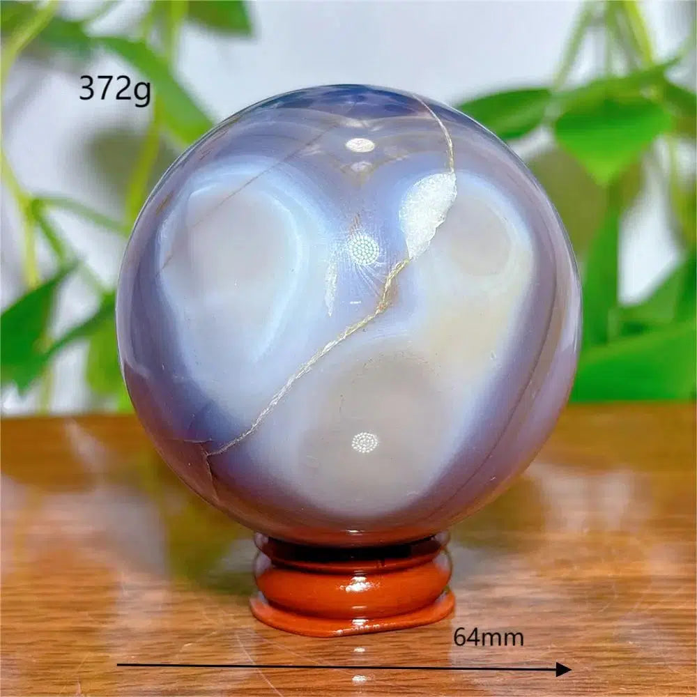 Agate Violet Line Sphere + Stand