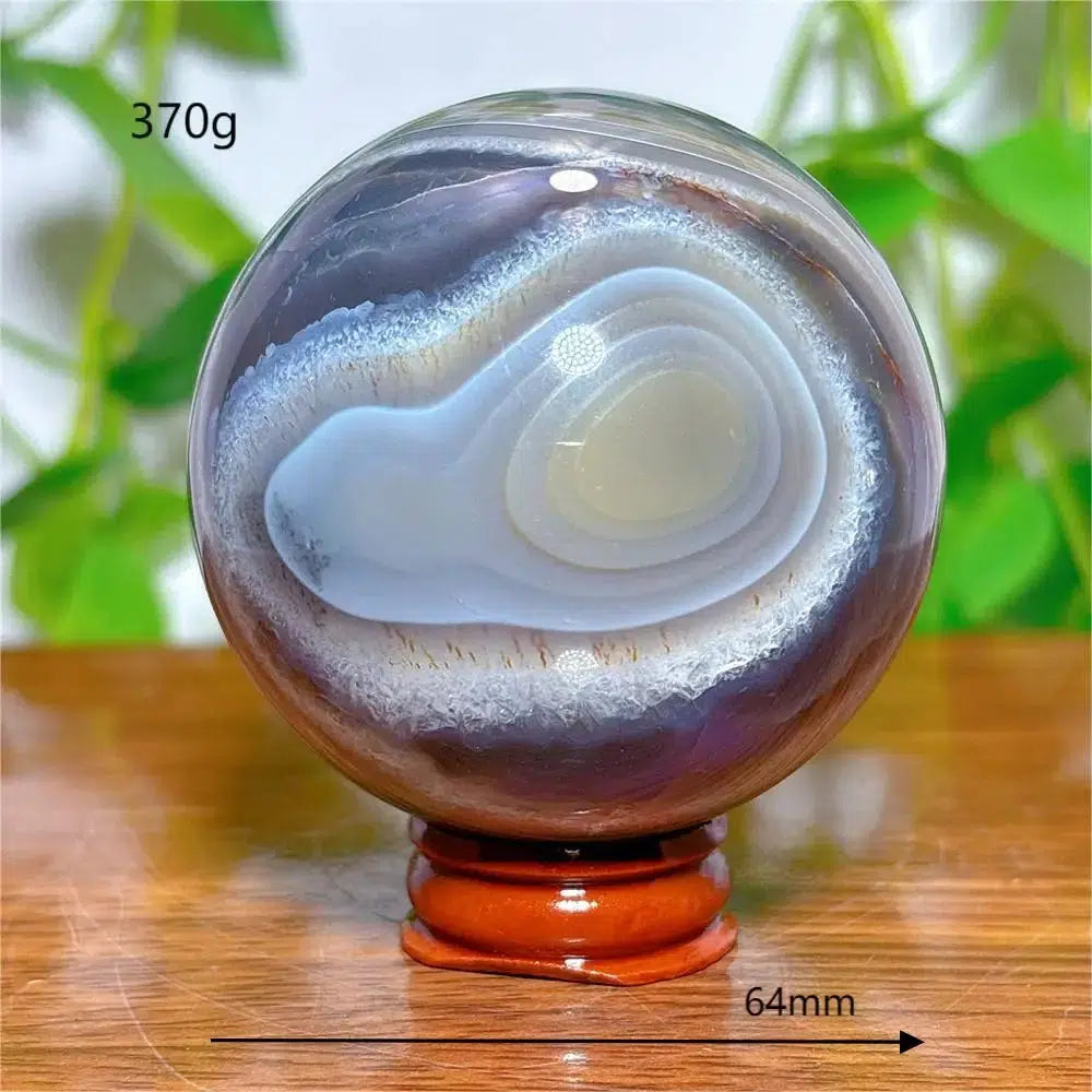 Agate Violet Line Sphere + Stand