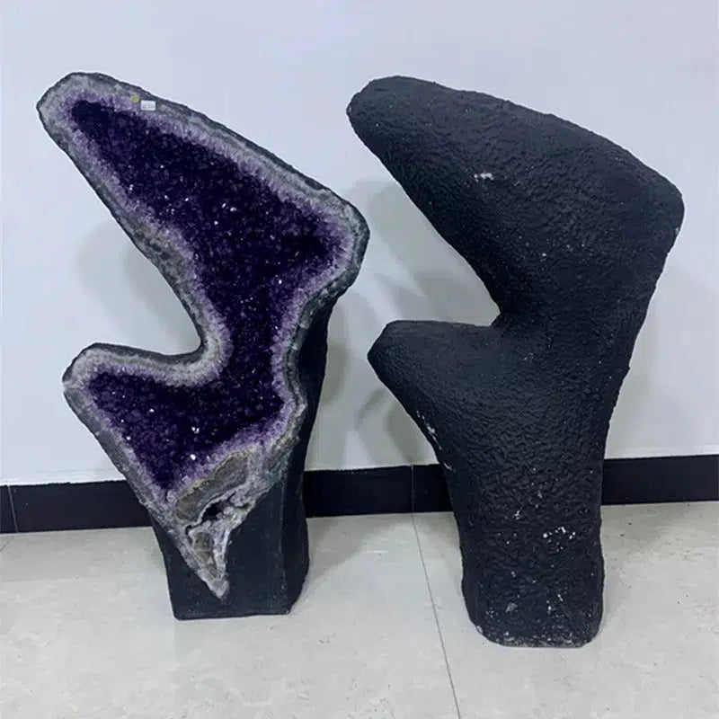 Amazing... Amethyst Geode Butterfly Matching Pair