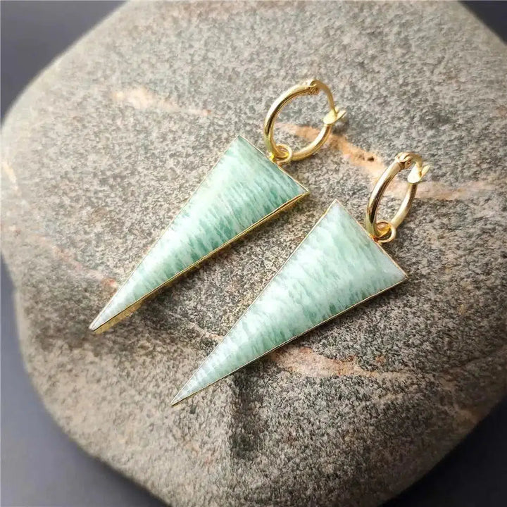 Amazonite Triangle Shaped Earrings