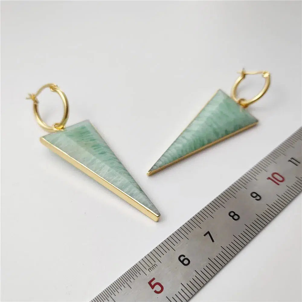 Amazonite Triangle Shaped Earrings