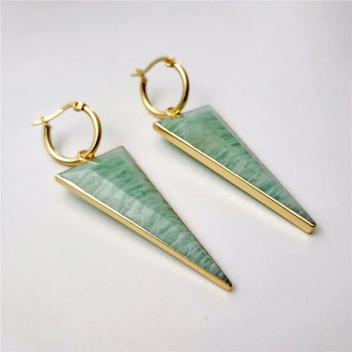 Amazonite Triangle Shaped Earrings