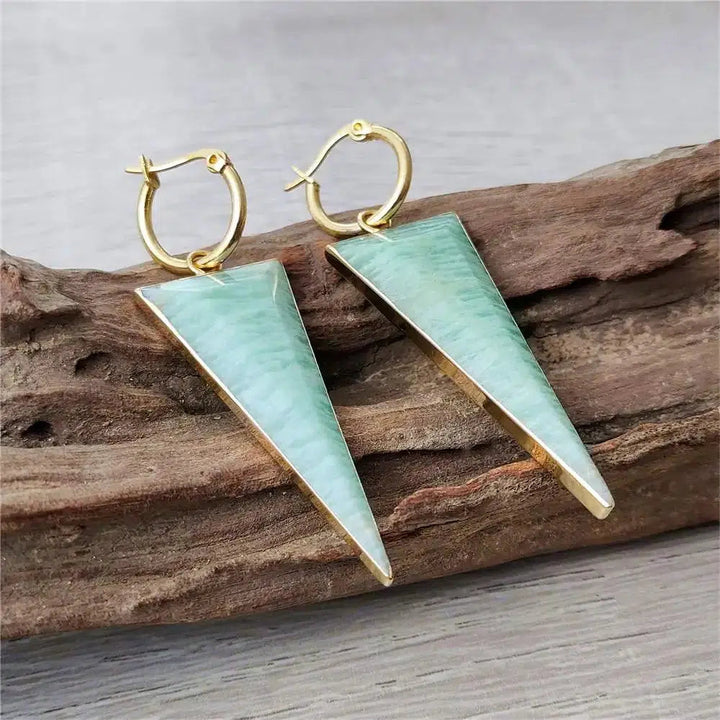 Amazonite Triangle Shaped Earrings