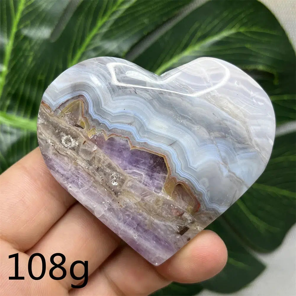 Amethyst Agate Heart