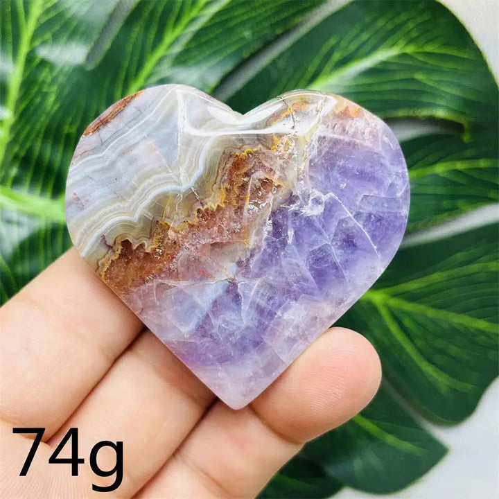 Amethyst Agate Heart