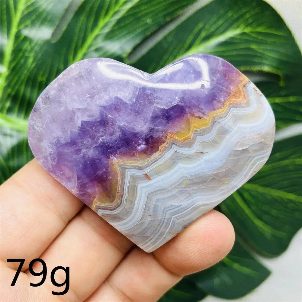 Amethyst Agate Heart