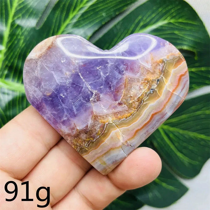 Amethyst Agate Heart