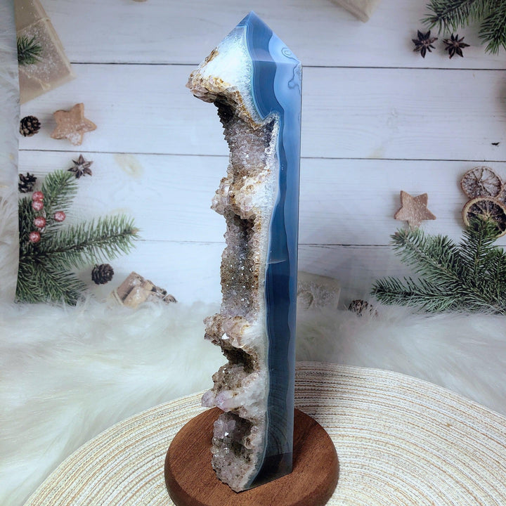 Amethyst And Agate Tower with Raw Edge