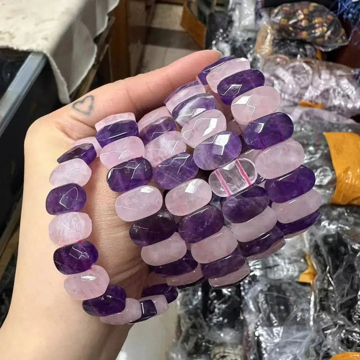 Amethyst And Rose Quartz Bracelet