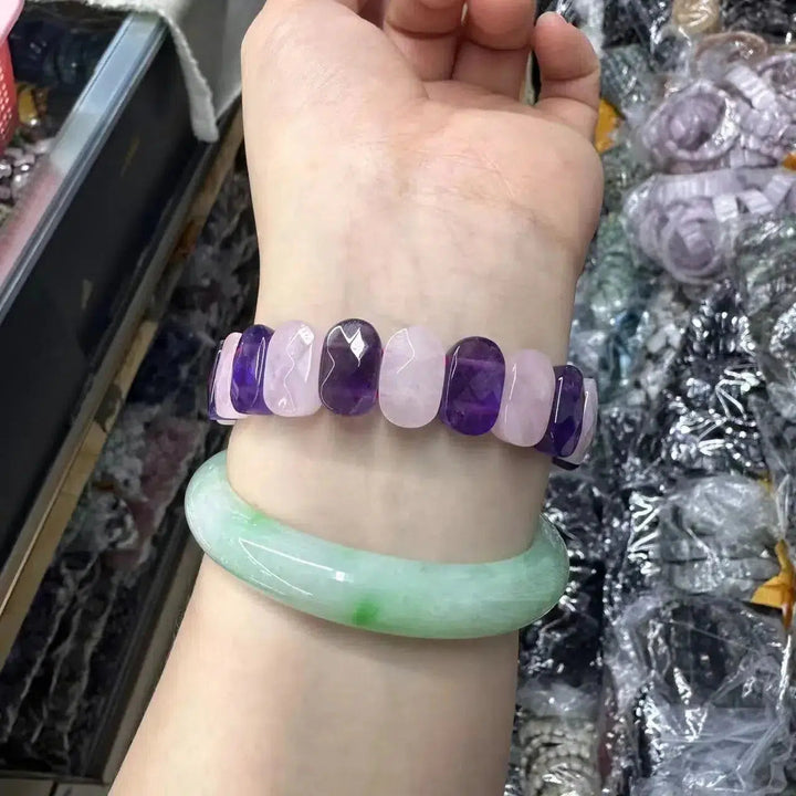 Amethyst And Rose Quartz Bracelet