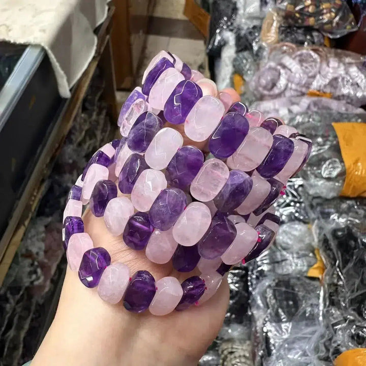 Amethyst And Rose Quartz Bracelet