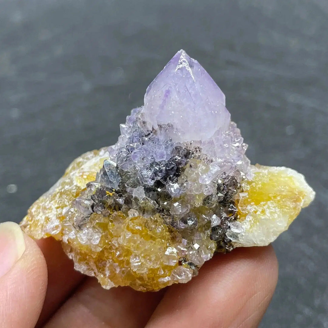 Amethyst Cactus Quartz Crystal Cluster