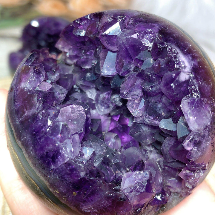 Amethyst Cluster Geode Sphere