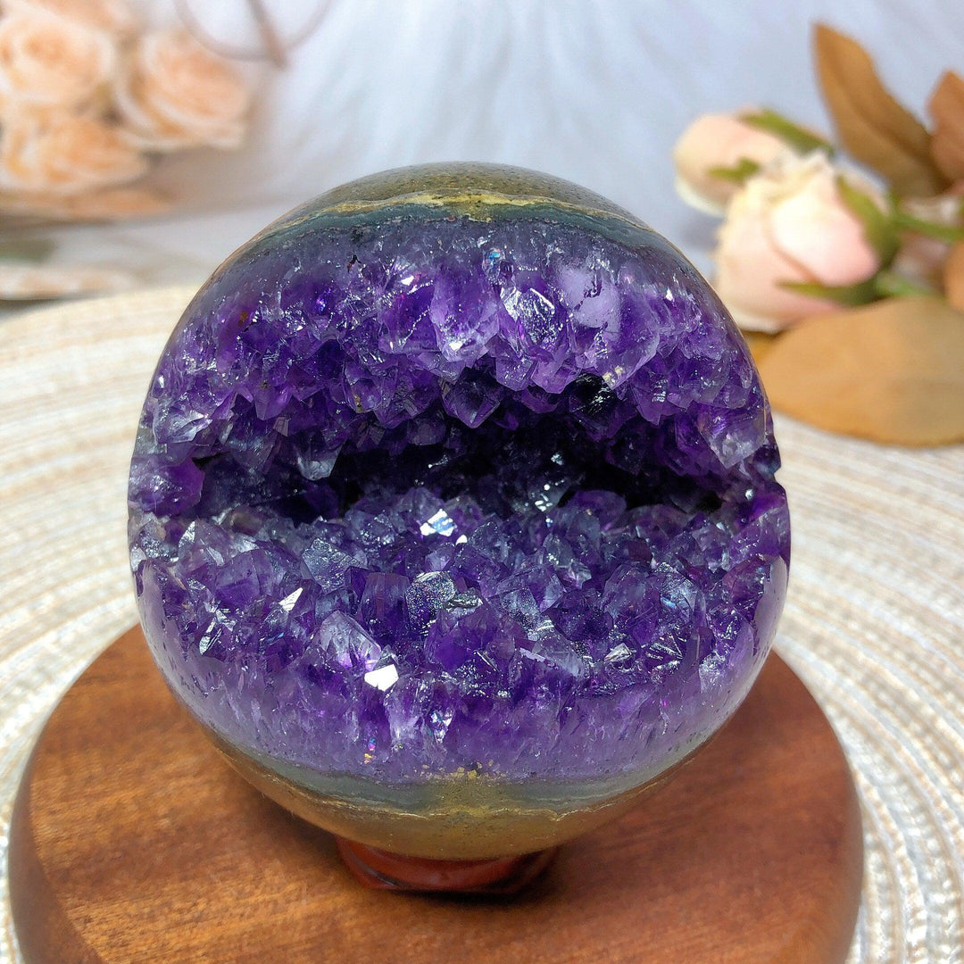 Amethyst Cluster Geode Sphere