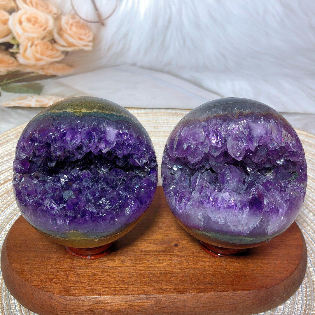 Amethyst Cluster Geode Sphere