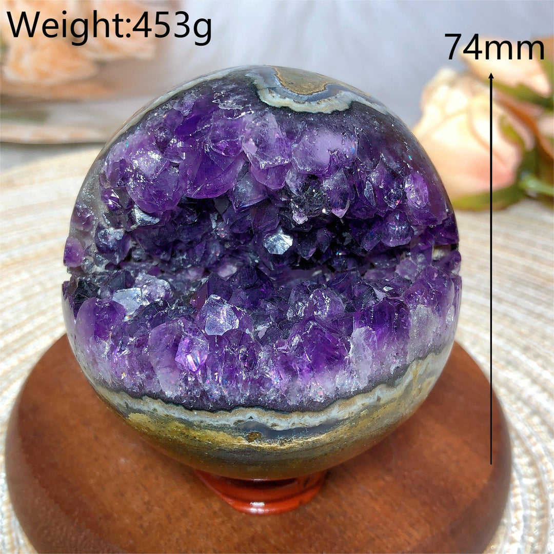 Amethyst Cluster Geode Sphere