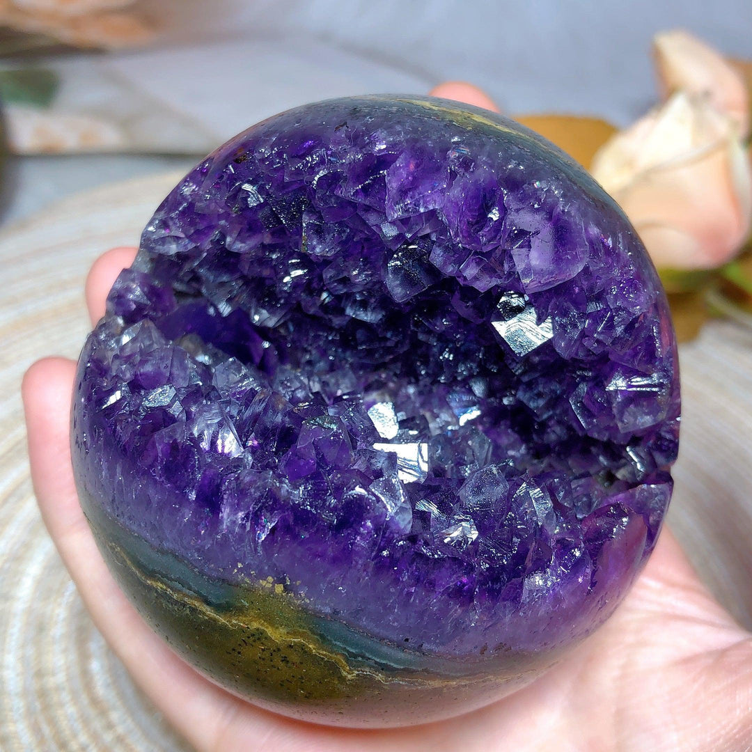 Amethyst Cluster Geode Sphere