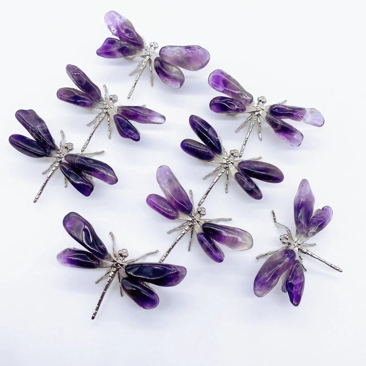 Amethyst Crystal Dragonfly Decoration