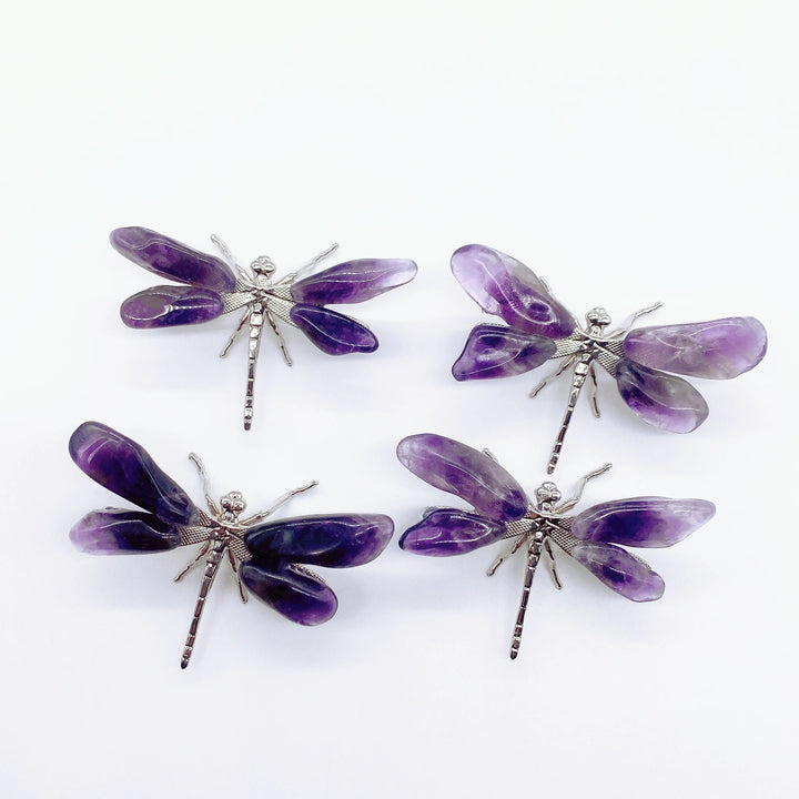 Amethyst Crystal Dragonfly Decoration