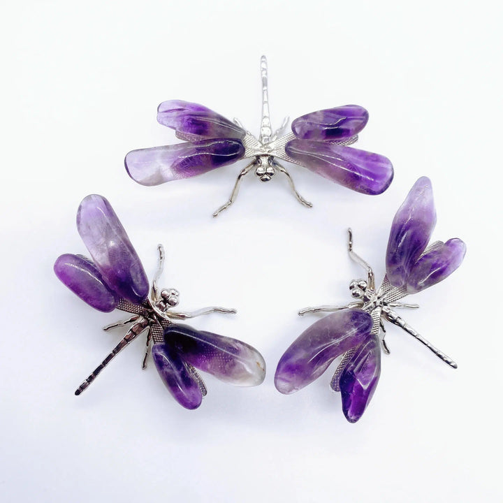 Amethyst Crystal Dragonfly Decoration