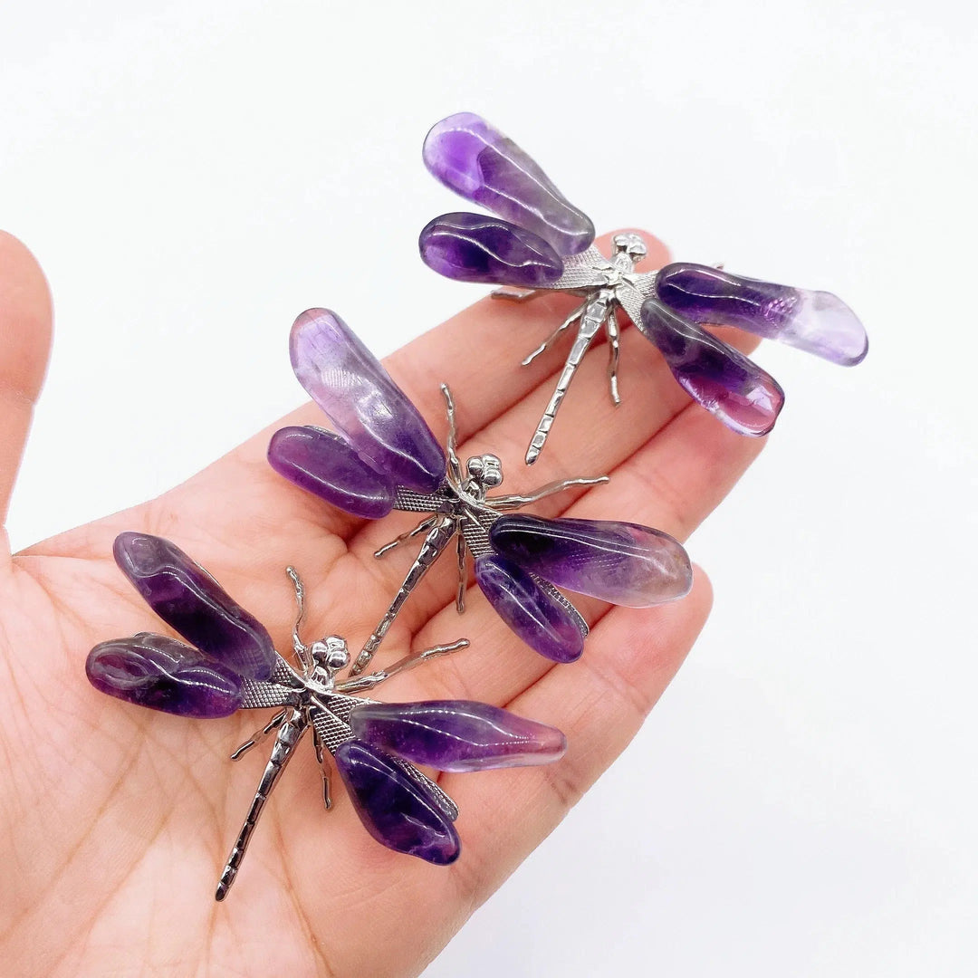 Amethyst Crystal Dragonfly Decoration